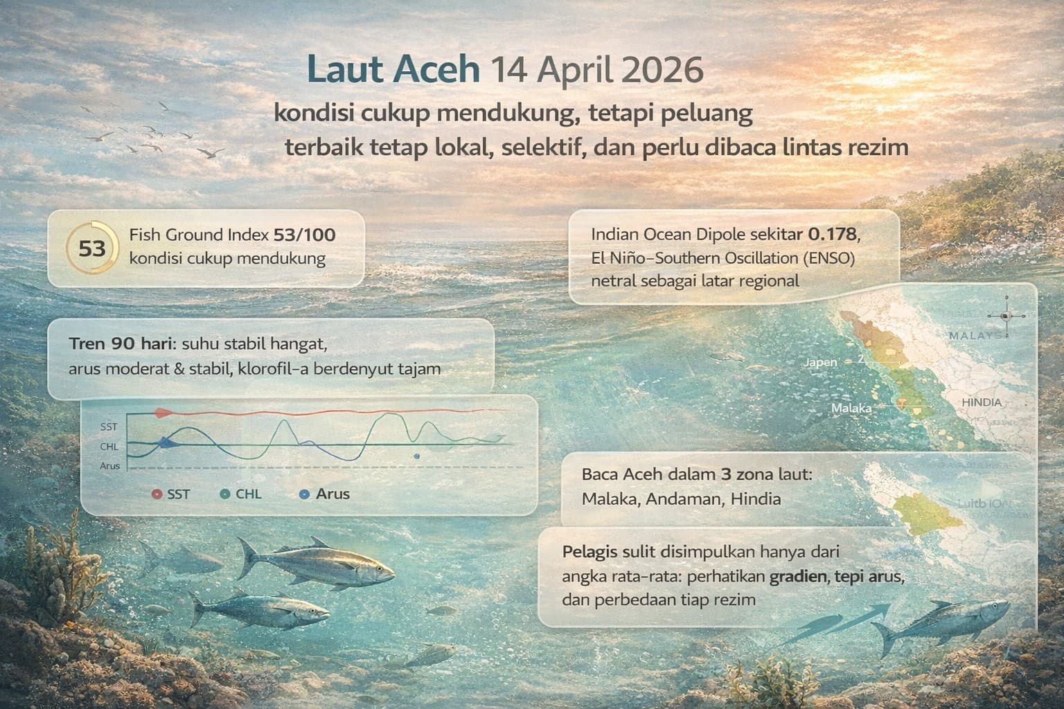 Laut Aceh 14 April 2026: Stabil di Permukaan, Dinamis di Dalam