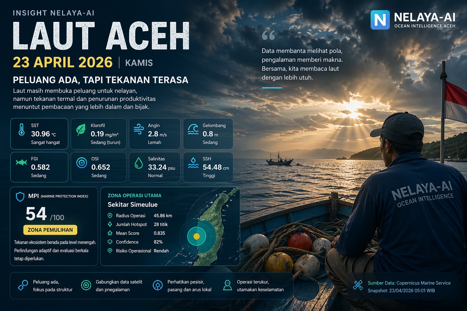 Laut Aceh 23 April 2026: Peluang Ada, Tapi Tekanan Terasa