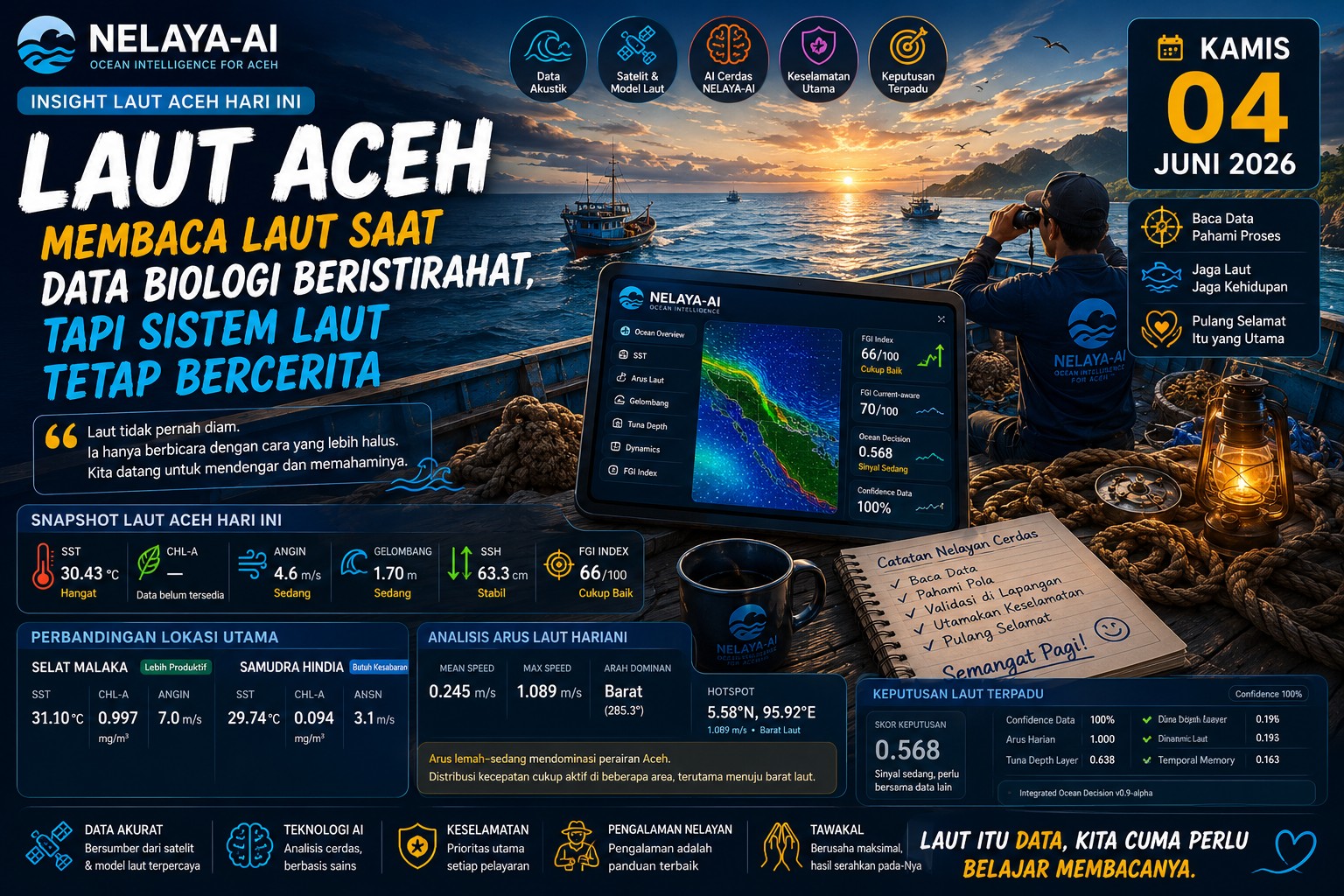 Kamis, Membaca Laut Aceh Saat Sebagian Data Biologi Sedang Beristirahat