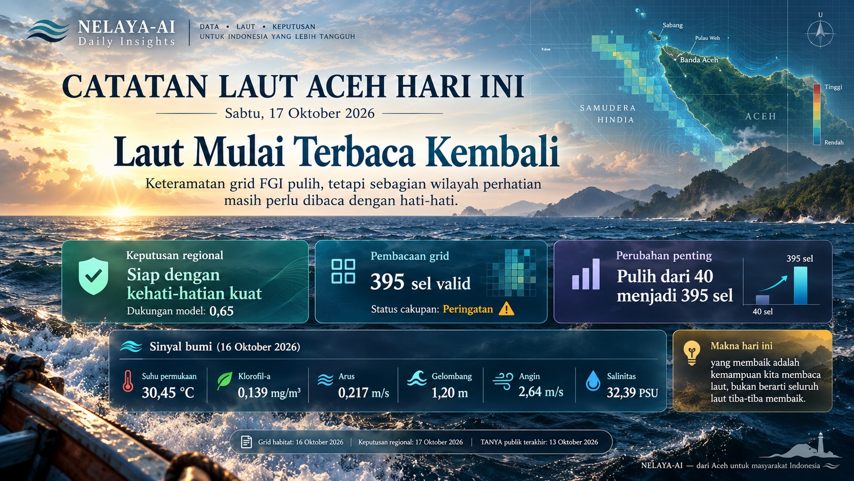 Sabtu, Laut Mulai Terbaca Kembali