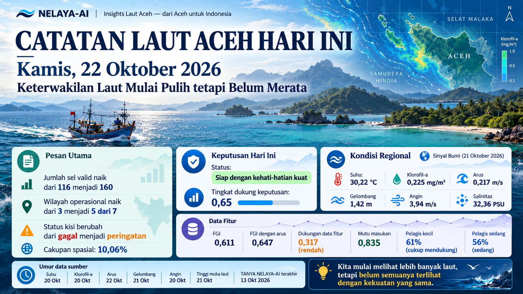 Kamis, Keterwakilan Laut Mulai Pulih tetapi Belum Merata